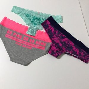 PINK Victoria's Secret Intimates & Sleepwear - 3 pack VS Pink undies size: Large PINK Victoria's Secret Intimates & Sleepwear - 3 pack VS Pink undies size: Large